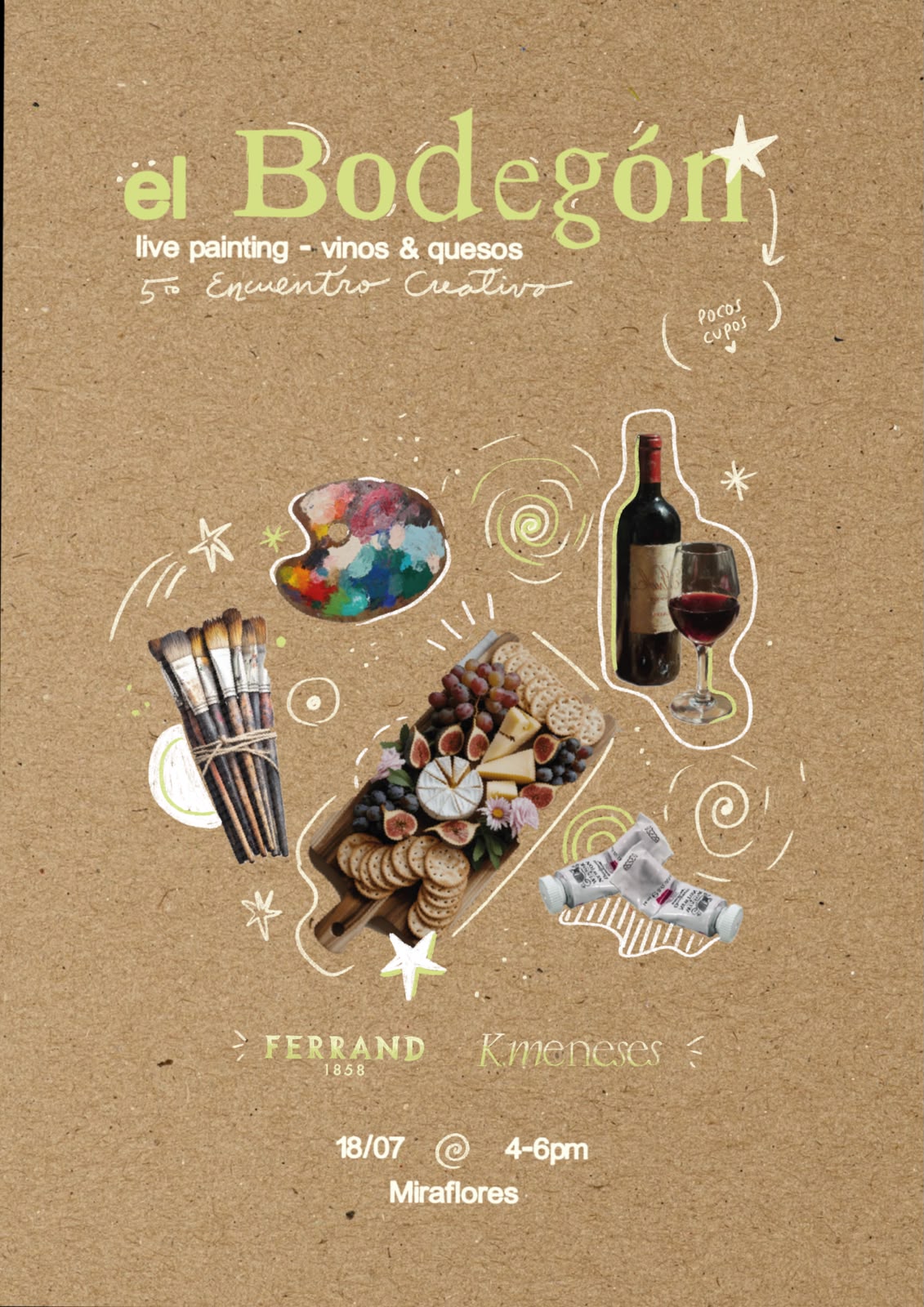 🌿el Bodegón: Live Paiting + vino + quesos 🍷