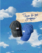 Gorra azul bordada con estrella fugaz diseño de Anali Espino.